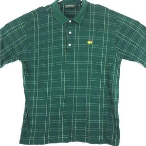 Men's Master Collection Polo Golf Plaid Shirt